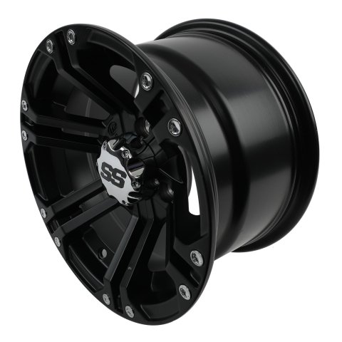 ITP SS212 Black Alloy Wheels 12x7 Wheel, SS212, Aluminum, Matte Black, 12 in. x 7.0 in., 4 x 110mm Bolt Circle, 5.00 in. Backspace, Each thumbnail 1