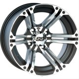 ITP SS212 Black Machined Alloy Wheels 14x6 Wheel, SS212, Aluminum, Machined, Accents, 14 in. x 6.0 in., 4 x 137mm Bolt Circle, 4.00 in. Backspace, Each thumbnail 1