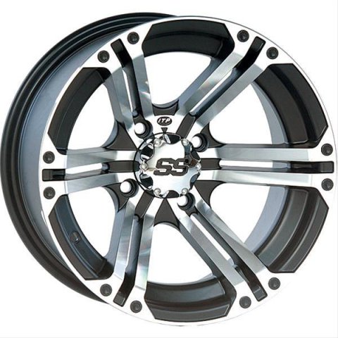 ITP SS212 Black Machined Alloy Wheels 14x6 Wheel, SS212, Aluminum, Machined, Accents, 14 in. x 6.0 in., 4 x 137mm Bolt Circle, 4.00 in. Backspace, Each