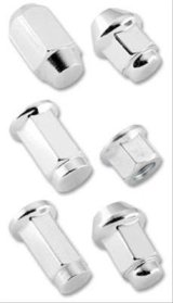 ITP Lug Nuts ALUG17BX Nuts, Conical Seat, Bulge, 10mm x 1.50 RH Thread Size, Steel, Chrome, Can-Am, Set of 16 thumbnail 1