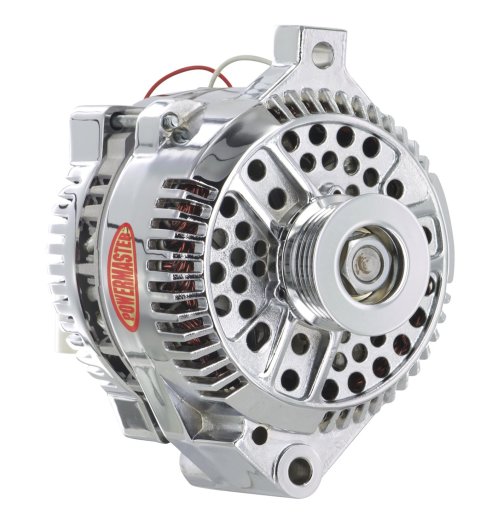 Powermaster Street Alternators for 1987-1993 MUSTANG - 177711 Alternator, Internal Regulator, 140 Amp, Chrome Plated, Ford, Mercury, Each thumbnail 1