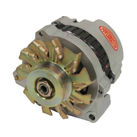 Powermaster Street Alternators 474611 Alternator, Internal Regulator, 140 Amp, Natural, Left Offset, GMC, Chevy, Oldsmobile, Pontiac, Each thumbnail 1