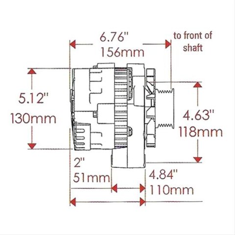Powermaster Street Alternators 474611 Alternator, Internal Regulator, 140 Amp, Natural, Left Offset, GMC, Chevy, Oldsmobile, Pontiac, Each thumbnail 5