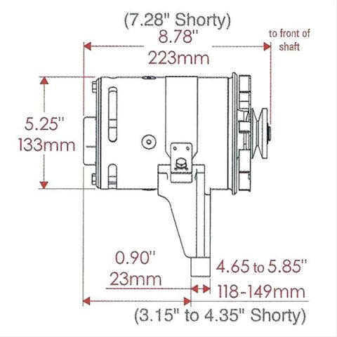 Powermaster PowerGEN Alternators 82023 Alternator, PowerGEN, 90 Amp, V-Belt, Black Powdercoated, Ford, Lincoln, Mercury, Each thumbnail 2