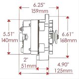 Powermaster Street Alternators 67294 Alternator, Internal Regulator, 150 Amp, Polished, Buick, Oldsmobile, Pontiac, Chevy, GMC, Each thumbnail 5