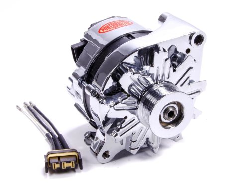Powermaster Street Alternators 17735 Alternator, Internal Regulator, 80 Amp, Chrome, Ford, Mercury, V8, Each thumbnail 1