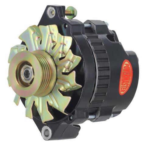 Powermaster XS Volt Alternators 578018 Alternator, Volt, 12/14/16 V, 140 amps, Black Powdercoated, Serpentine Pulley, Center Offset, Oldsmobile, Pontiac, Each thumbnail 5
