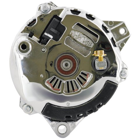 Powermaster Street Alternators 37861 Alternator, Internal Regulator, 140 Amp, Chrome Plated, Left Offset, Chevy, GMC, Pontiac, Each thumbnail 2