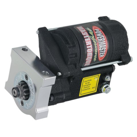 Powermaster Mastertorque Starters 9609 Starters, Mastertorque, Mini Denso, Standard Rotation, Black Powdercoated, Billet Aluminum Mounting Block, Chevy, Small Block, Each thumbnail 2
