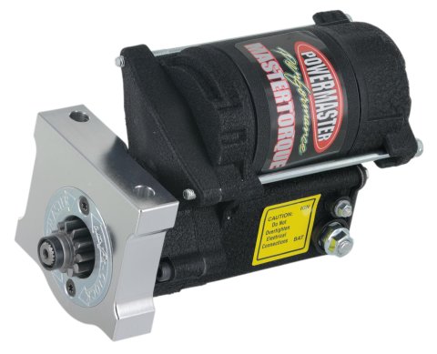 Powermaster Mastertorque Starters 9609 Starters, Mastertorque, Mini Denso, Standard Rotation, Black Powdercoated, Billet Aluminum Mounting Block, Chevy, Small Block, Each thumbnail 5