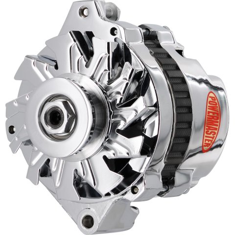 Powermaster Street Alternators 378011 Alternator, Chrome, 140 Amp, V-Belt Pulley, Center Offset, Oldsmobile, Pontiac, Each thumbnail 3