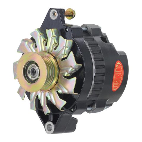 Powermaster Street Alternators 578026 Alternator, Alternator, GM CS130 Case Style, 16V, 140 amps, Satin Black, Serpentine Pulley, Each thumbnail 2