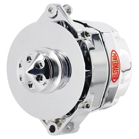 Powermaster Street Alternators 37294 Alternator, Internal Regulator, 150 Amp, Chrome Plated, Buick, Oldsmobile, Pontiac, Chevy, GMC, Each thumbnail 6