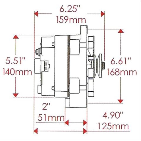 Powermaster Street Alternators 37294 Alternator, Internal Regulator, 150 Amp, Chrome Plated, Buick, Oldsmobile, Pontiac, Chevy, GMC, Each thumbnail 9