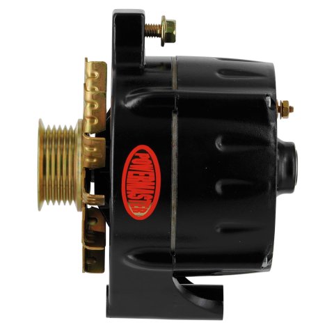 Powermaster Race Alternators 8-57100 Alternator, Internal Regulator, 100 Amp, Black, Ford, Mercury, Jeep, Each thumbnail 2