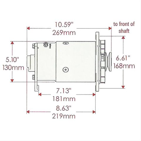 Powermaster PowerGEN Alternators 282051 Alternator, PowerGEN, Internal Regulator, 90 Amp, 12 V, Polished, Each thumbnail 5