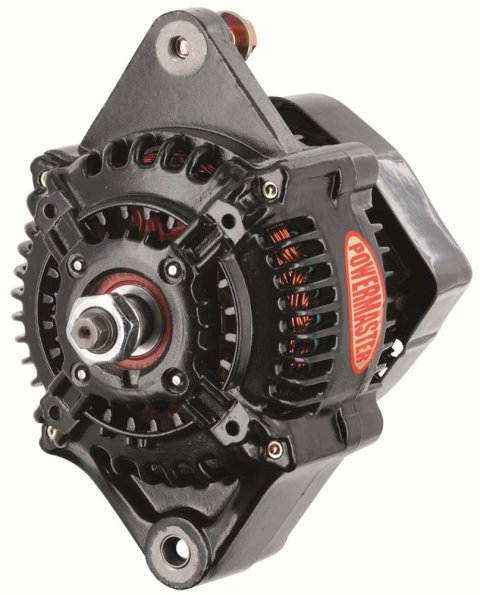 Powermaster Race Alternators 8136 Alternator, Internal Regulator, 100 Amp, Black, 16 V, Each thumbnail 1