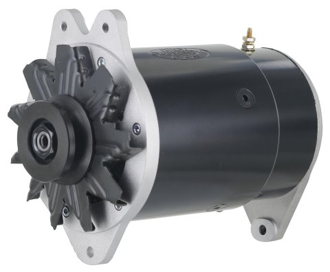 Powermaster PowerGEN Alternators 82112-2 Alternator, PowerGEN, Generator Case, 90 amps, 12 V, V-Belt Pulley, Black Powdercoated, Internal Regulator, Dodge, Jeep, Plymouth, Studebaker, Each thumbnail 2