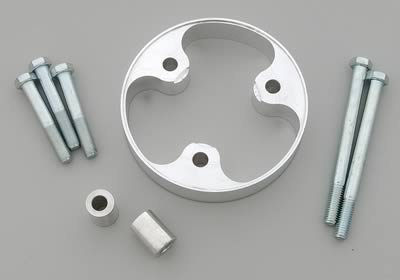 Powermaster Crankshaft Pulley Spacer Kits for 1969 CAMARO, 1967 CHEVY II - 981 and Bracket, Spacer, Aluminum, Natural, Chevy, 3-Bolt, Each thumbnail 3