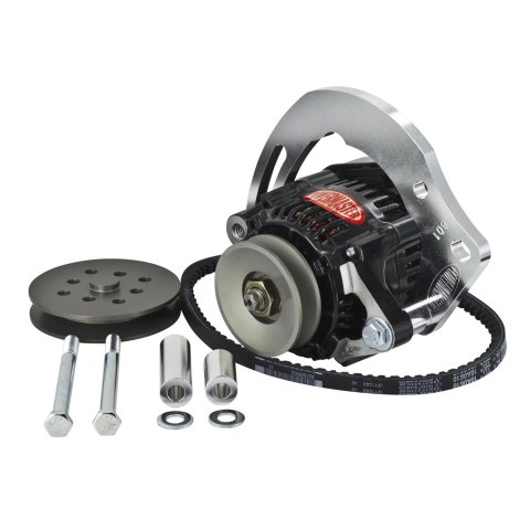 Powermaster High Mount Racing Alternator Kits 8-800 Alternator, Mount, Racing, Denso, 12 V, 55 amps,1 Groove, V Belt, Belt, Bracket, Chevy, Kit thumbnail 2