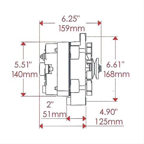 Powermaster Street Alternators 8002 Alternator, Internal Regulator, 100 Amp, Natural, Buick, Oldsmobile, Pontiac, Chevy, GMC, Each thumbnail 7