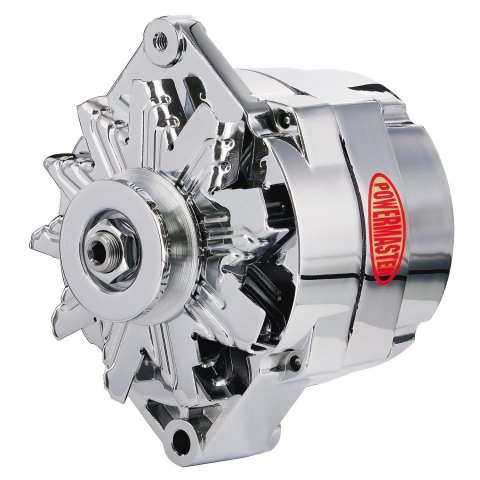 Powermaster Street Alternators 17127 Alternator, Internal Regulator, 85 Amp, Chrome Plated, Buick, Oldsmobile, Pontiac, Chevy, GMC, Each thumbnail 2