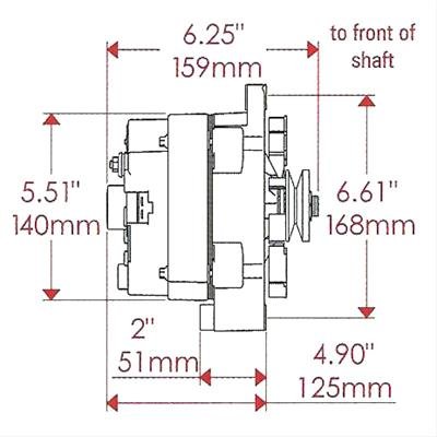Powermaster Street Alternators 17127 Alternator, Internal Regulator, 85 Amp, Chrome Plated, Buick, Oldsmobile, Pontiac, Chevy, GMC, Each thumbnail 4