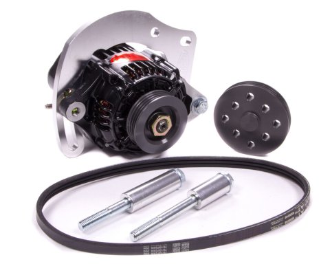 Powermaster High Mount Racing Alternator Kits 8-801 Alternator, Internal Regulator, 55 Amp, Black, Chevy, GMC, Kit thumbnail 1