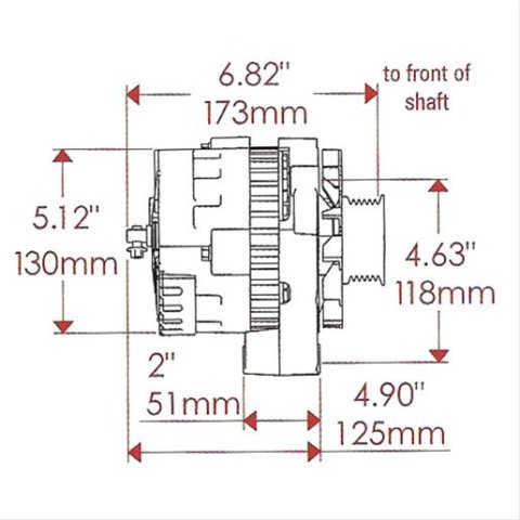 Powermaster Street Alternators 378611 Alternator, Internal Regulator, 140 Amp, Chrome Plated, Chevy, GMC, Pontiac, Each thumbnail 7
