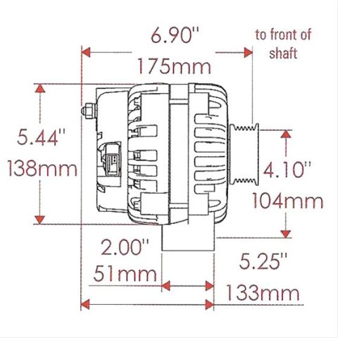 Powermaster Street Alternators 58247 Alternator, Street, 165 Amps, Black Powdercoated Finish, Serpentine, Cadillac, Chevy, GMC, Each thumbnail 2