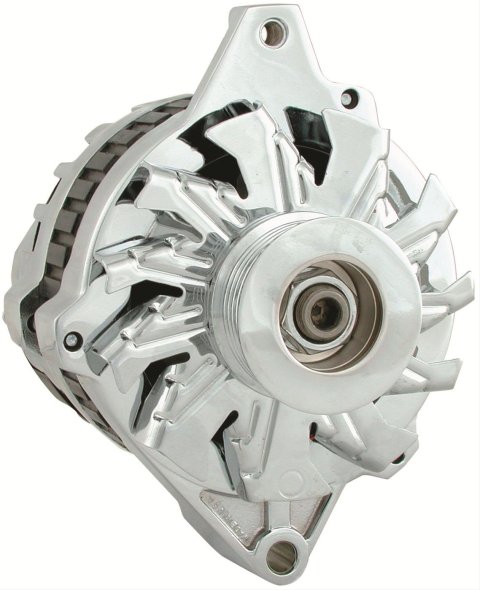 Powermaster Street Alternators 17802 Alternator, Internal Regulator, 105 Amp, Chrome Plated, Center Offset, Chevy, GMC, Pontiac, Oldsmobile, Each thumbnail 4