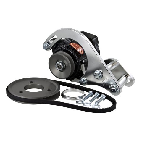 Powermaster Drag Race Alternator Kits 8-895 Alternator, Internal Regulator, 55 Amp, Low Mount, Black, Chevy, Big Block, V8, Kit thumbnail 2