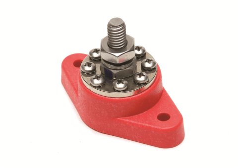 Painless Performance 8-Point Distribution Blocks 80114 Electrical Junction, Block, Plastic, Red, Each