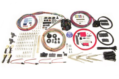 Painless Performance Pro Series Wiring Harnesses 10404 Harness, 23-Circuit, Dash Key, Bulkhead Style, Front Fuse Block, LED Blade Fuses, Standard Harness, Universal, Kit