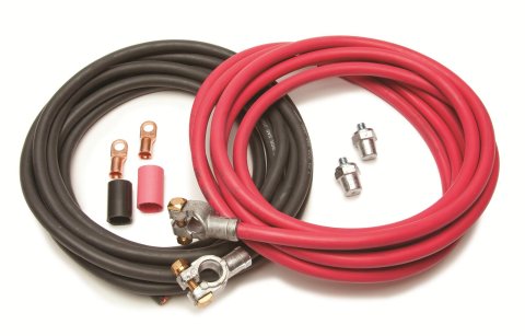Painless Performance Battery Cable Kits 40105 Kit, 16 ft. Red/ 16 ft. Black, 1 Gauge Cables, Terminals, 2 Side Post Adapters, Kit thumbnail 1