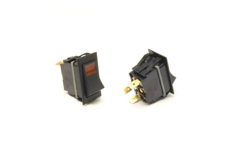 Painless Performance Replacement Rocker Switches 80404 Switch, Rocker, Constant, Universal, Plastic, Black, 30 Amps, Amber Light, Each