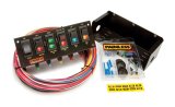 Painless Performance Switch Panels 50302 Panel, Aluminum, Black, 8.75 in. Wide, 3 in. Tall, Fused, Lighted, 6 Rocker Switches, Each thumbnail 2