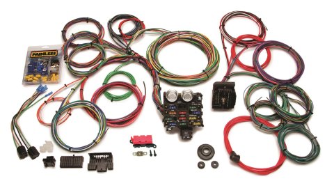Painless Performance 21-Circuit Universal Muscle Car Harnesses 20103 Wiring Harness, 21-Circuit, Dash Ignition, Front Mount Fuse Block, Spade Fuse, Universal, Kit thumbnail 1
