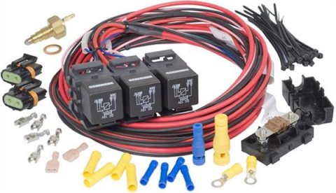 Painless Performance LSx Dual Fan Relay Kits 30118 Kits, 0.70 Amp Fuse, 40 Amp Relays, Temperature Range 205 On/190 Off, Kit