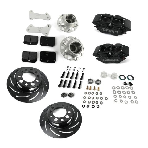 Strange Pro Race Steel Front Brake Kits B4110WC Disc Kit, Front, Drum to Disc, Slotted Rotors, 4-Piston Calipers, Buick, Chevy, Oldsmobile, Pontiac, Kit thumbnail 1