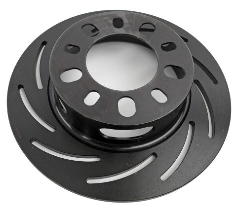 Strange Slotted Rotors B2793 Brake Rotor, Slotted, Steel, Black, Left Rear, Universal, 2.225 in. Offset, Each thumbnail 2