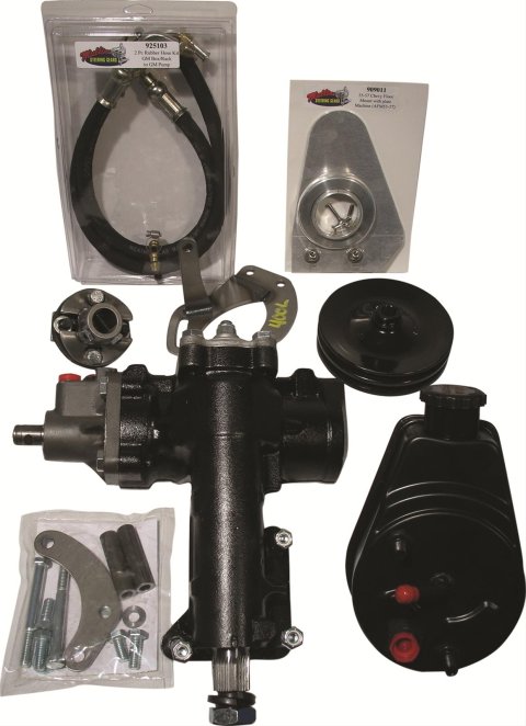 Borgeson Power Steering Conversion Kits 999011 Kit, Pump, Box, Pump Bracket, Pulley, Rag Joint, Hoses, Column Floor Mount, Chevrolet, Big Block, Kit
