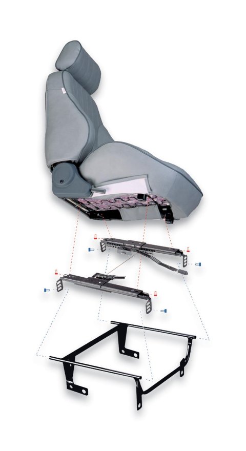 Procar Seat Adapter Brackets for 1969-1974 NOVA - 81515 Bracket, Style, Passenger Side, Steel, Black, Chevy, Each thumbnail 2