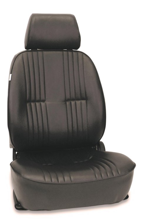Procar Pro-90 Series 1300 Black Vinyl Seat 80-1300-51L Seat, 1300, Reclining Bucket, Driver Side, Black, Each thumbnail 1