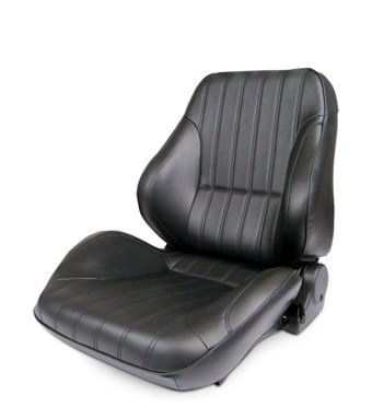 Procar Rally Lowback Series 1050 Black Vinyl Seat 80-1050-51L Seat, 1050, Lowback, Cover, Lever Recline, Each thumbnail 2