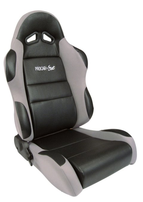 Procar Sportsman Racing Black/gray Vinyl/velour Seat 80-1605-62R Seat, Series 1605, Lever Reclining, Passenger Side, Black Vinyl Inside, Gray Velour Wings and Bolsters, Each thumbnail 3