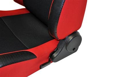 Procar Sportsman Racing Red/black Velour Seat 80-1606-64L Seat, Series 1606, Lever Reclining, Driver Side, Velour, Red, Each thumbnail 3