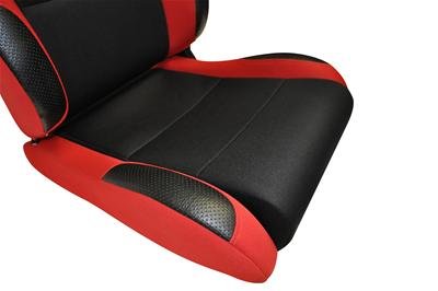 Procar Sportsman Racing Red/black Velour Seat 80-1606-64L Seat, Series 1606, Lever Reclining, Driver Side, Velour, Red, Each thumbnail 4