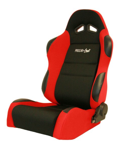 Procar Sportsman Racing Red/black Velour Seat 80-1606-64L Seat, Series 1606, Lever Reclining, Driver Side, Velour, Red, Each thumbnail 6