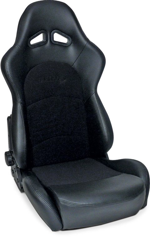 Procar Sportsman Pro Recliner Series 1615 Black Vinyl/velour Seat 80-1615-71 Seat, Series, Reclining, Vinyl/Velour, Black, Each thumbnail 1